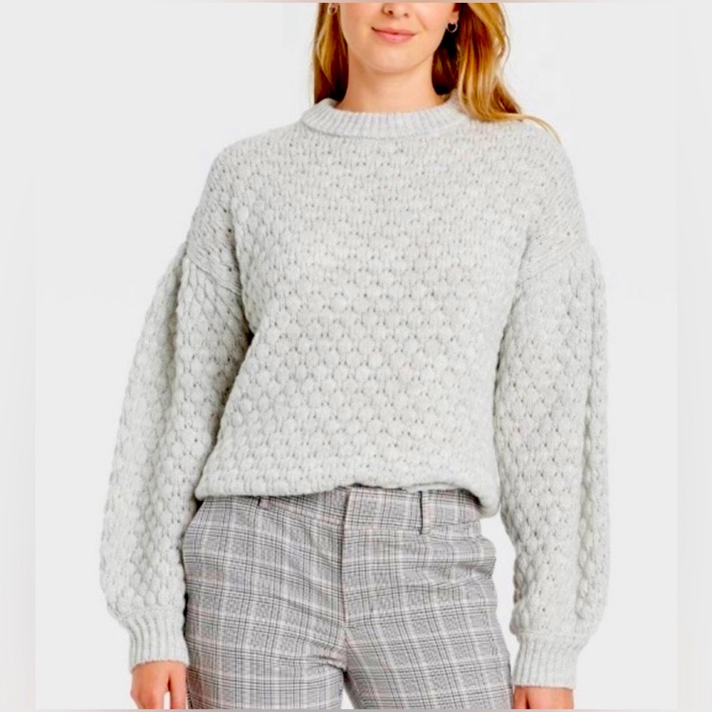 EUC, Women’s Grey Knit Nylon Blend Sweater, A New Day, Size L